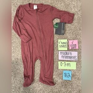 NWT Modern Moments Kids Ribbed Footie in Red